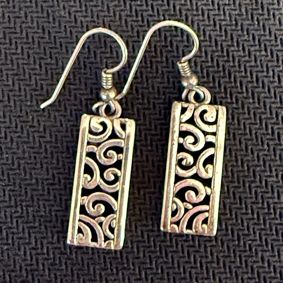 Vintage Brighton 'Deco Lace' french wire earrings - Picture 2 of 7